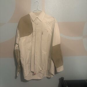Men's Casual Button Down Shirt - Beige and Tan